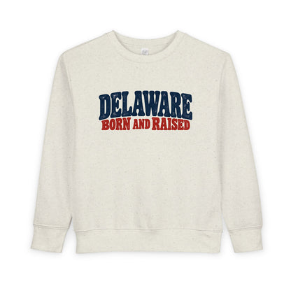 Delaware Born and Raised Retro 1970s Unisex Toddler Sweatshirt