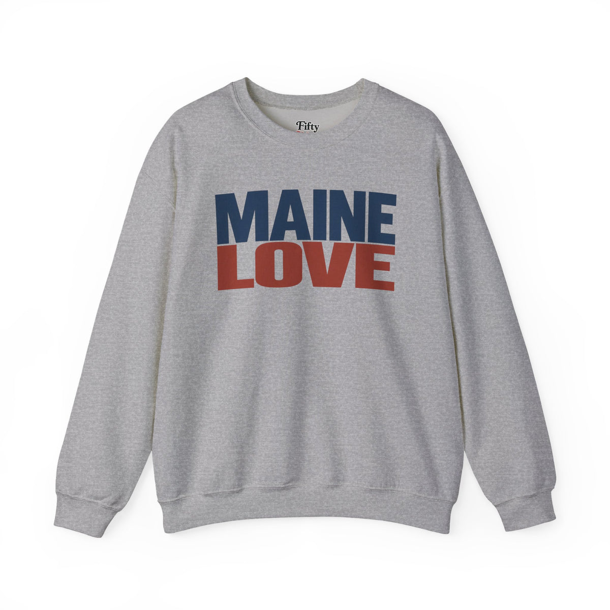Maine Love Unisex Crewneck Sweatshirt State Name Graphic
