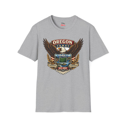 Oregon Americana Eagle Unisex Softstyle T Shirt State Pride Graphic Tee Collections FS03