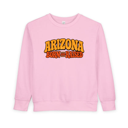 Arizona Born and Raised  Retro 1970s Southwest Unisex Toddler Sweatshirt