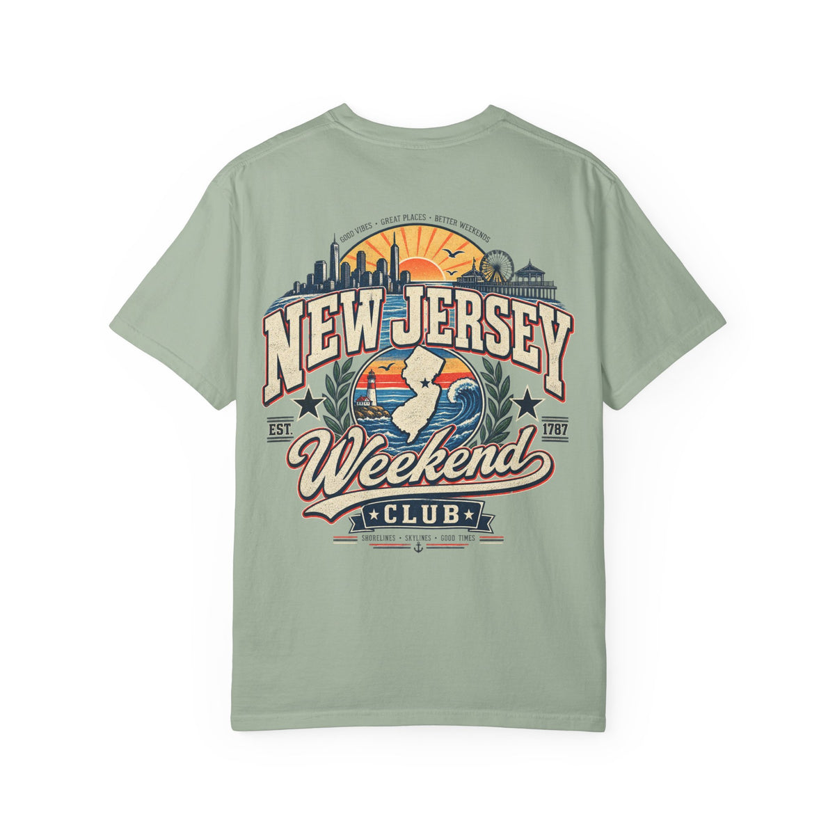 New Jersey Weekend Club Unisex Comfort Color 1717 Streetwear Graphic Tee