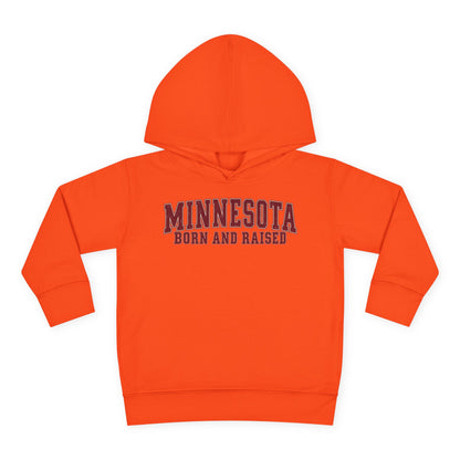 Minnesota Born and Raised Vintage Collegiate Unisex Toddler Pullover Fleece Hoodie