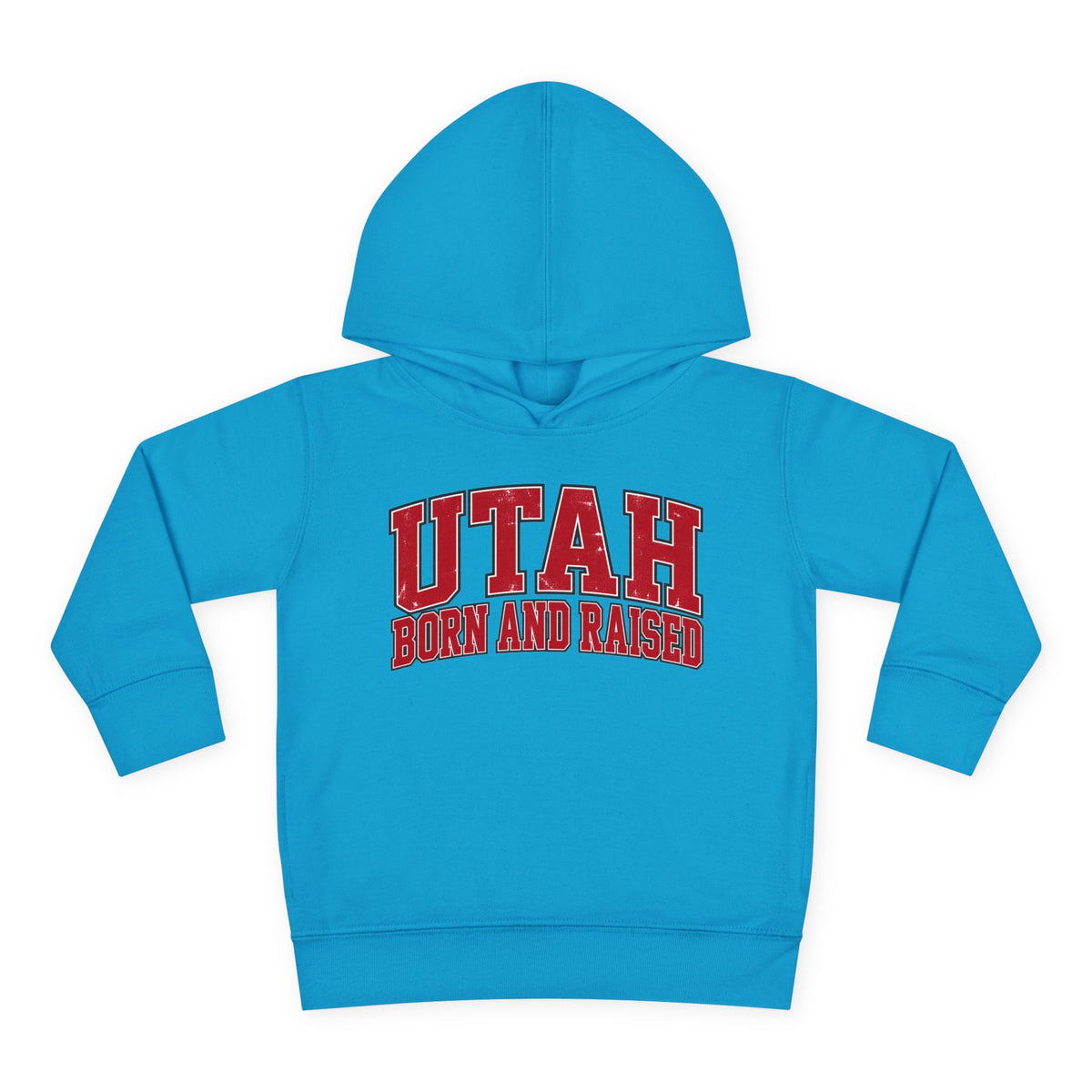 Utah Born and Raised Collegiate Classic Unisex Toddler Pullover Fleece Hoodie