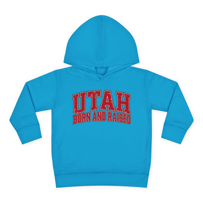 Utah Born and Raised Collegiate Classic Unisex Toddler Pullover Fleece Hoodie