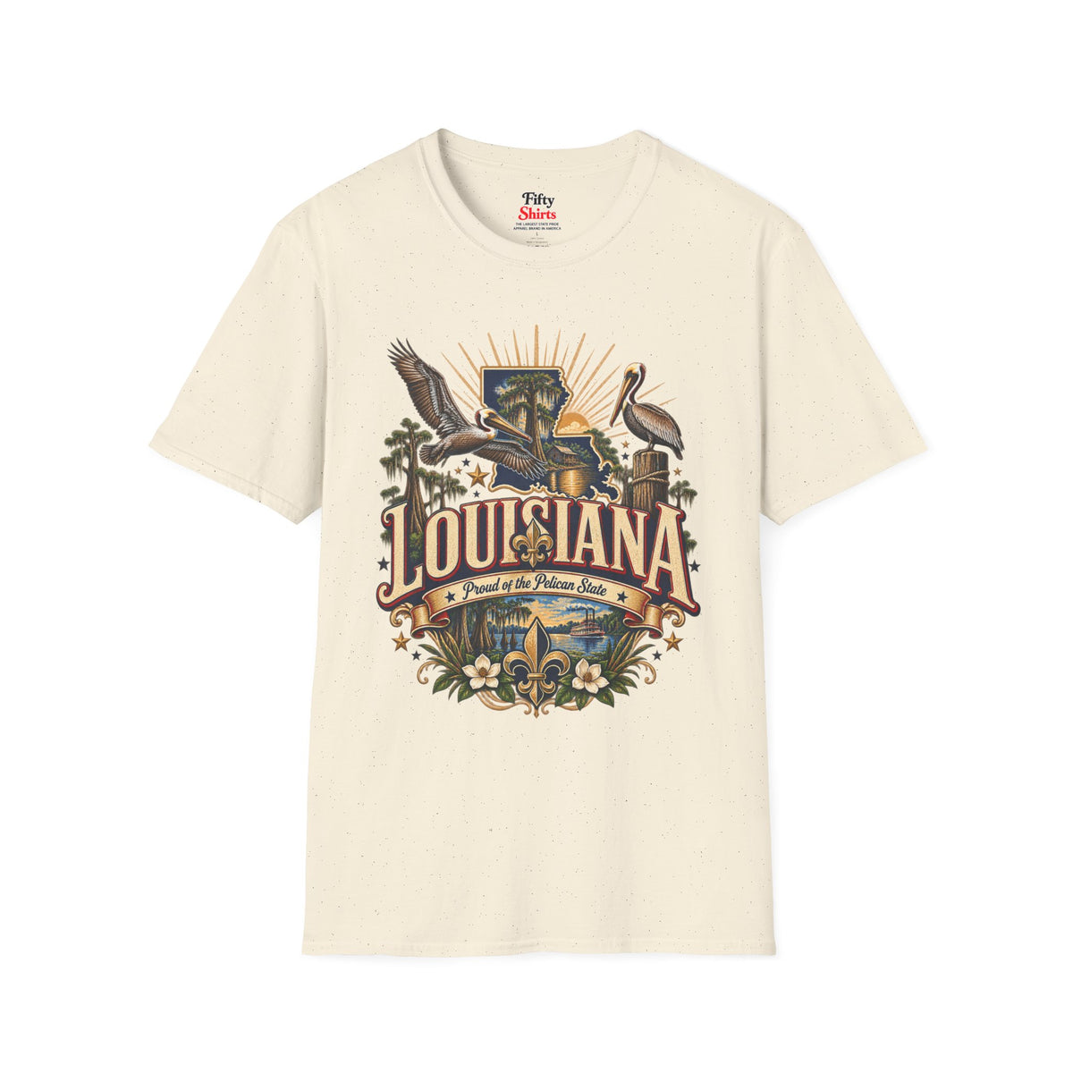 Louisiana State Pride Unisex Softstyle T Shirt State Pride Graphic Tee Collections FS03