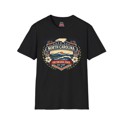 North Carolina Heritage Badge Unisex Softstyle T Shirt State Pride Graphic Tee Collections FS03