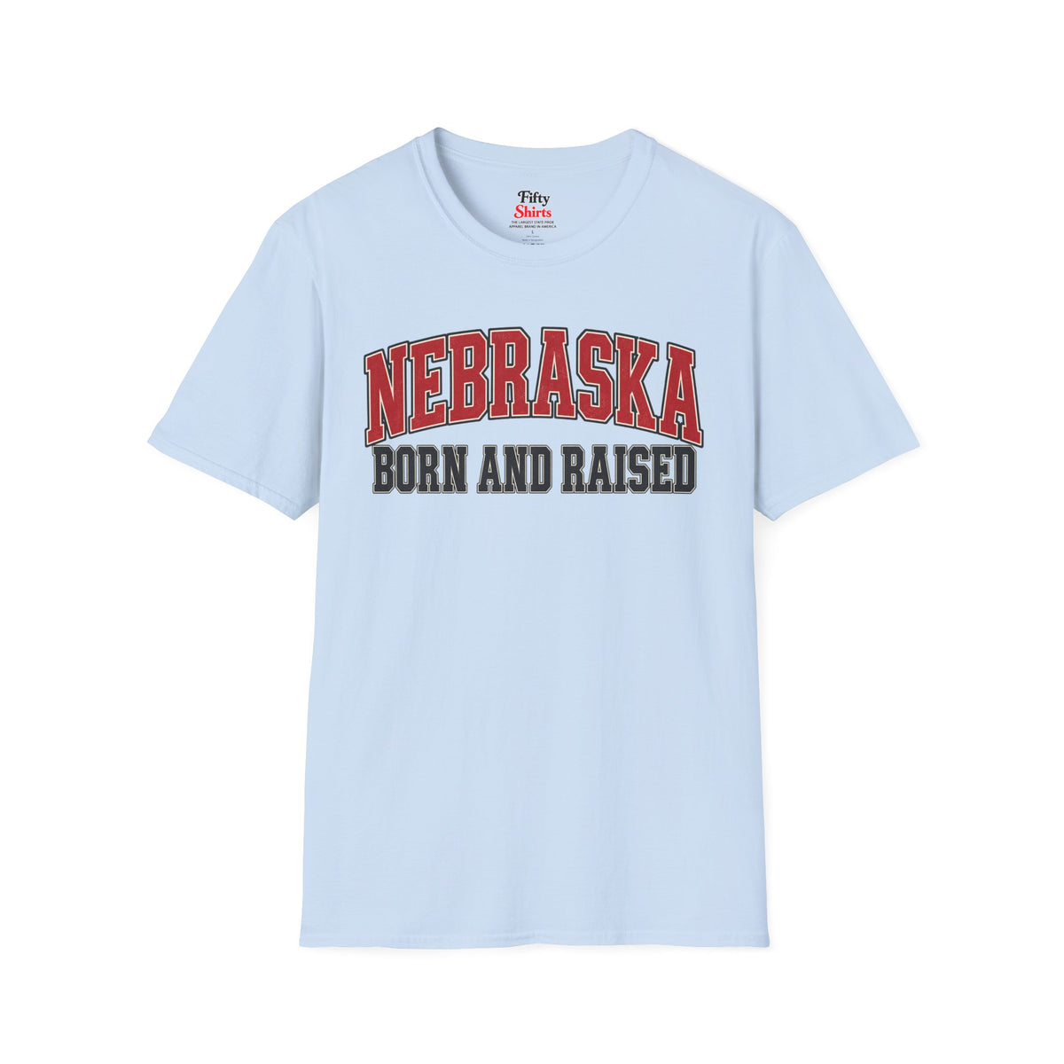 Nebraska Born and Raised Unisex Softstyle T Shirt State Name Graphic Tee