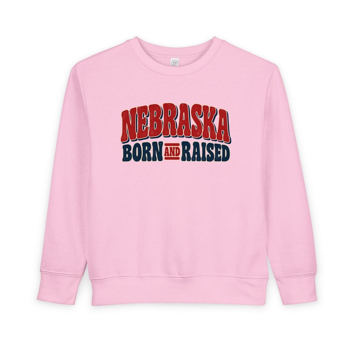 Nebraska Born and Raised Retro 1970s Unisex Toddler Sweatshirt Graphic