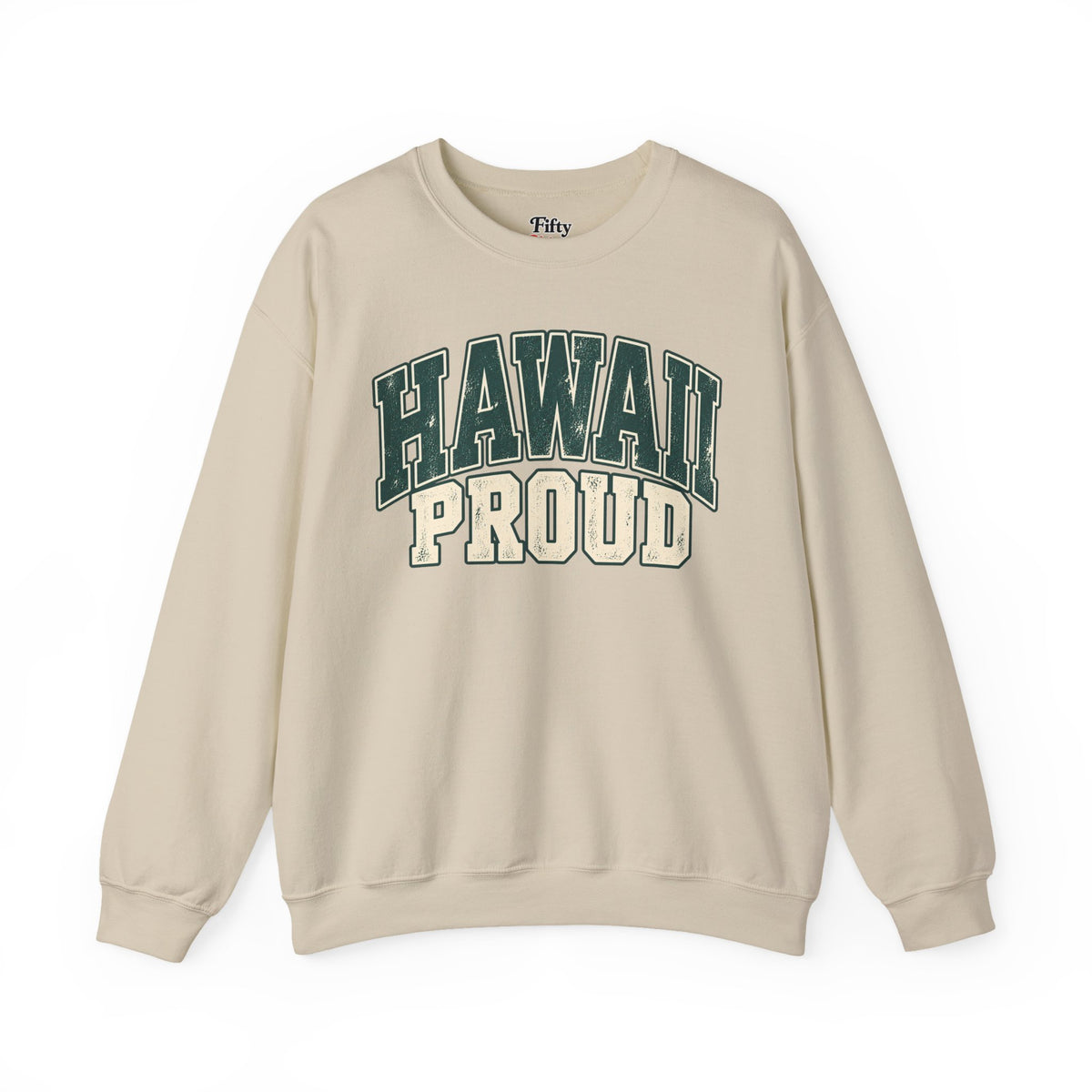 Hawaii Proud Unisex Crewneck Sweatshirt State Name Graphic
