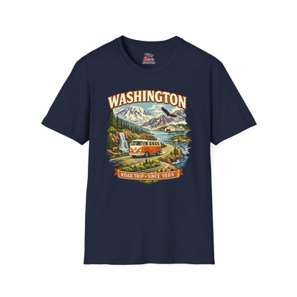 Washington Roadtrip Unisex Softstyle T Shirt State Pride Graphic Tee Collections FS03