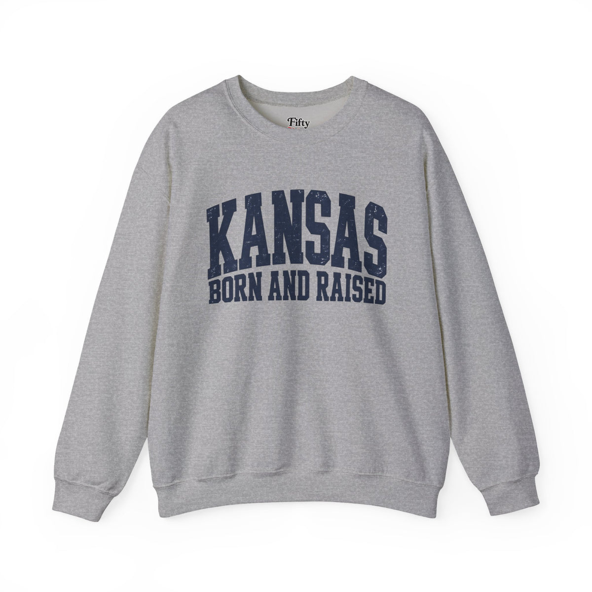 Kansas Born and Raised Bold Athletic Unisex Sweatshirt Graphic