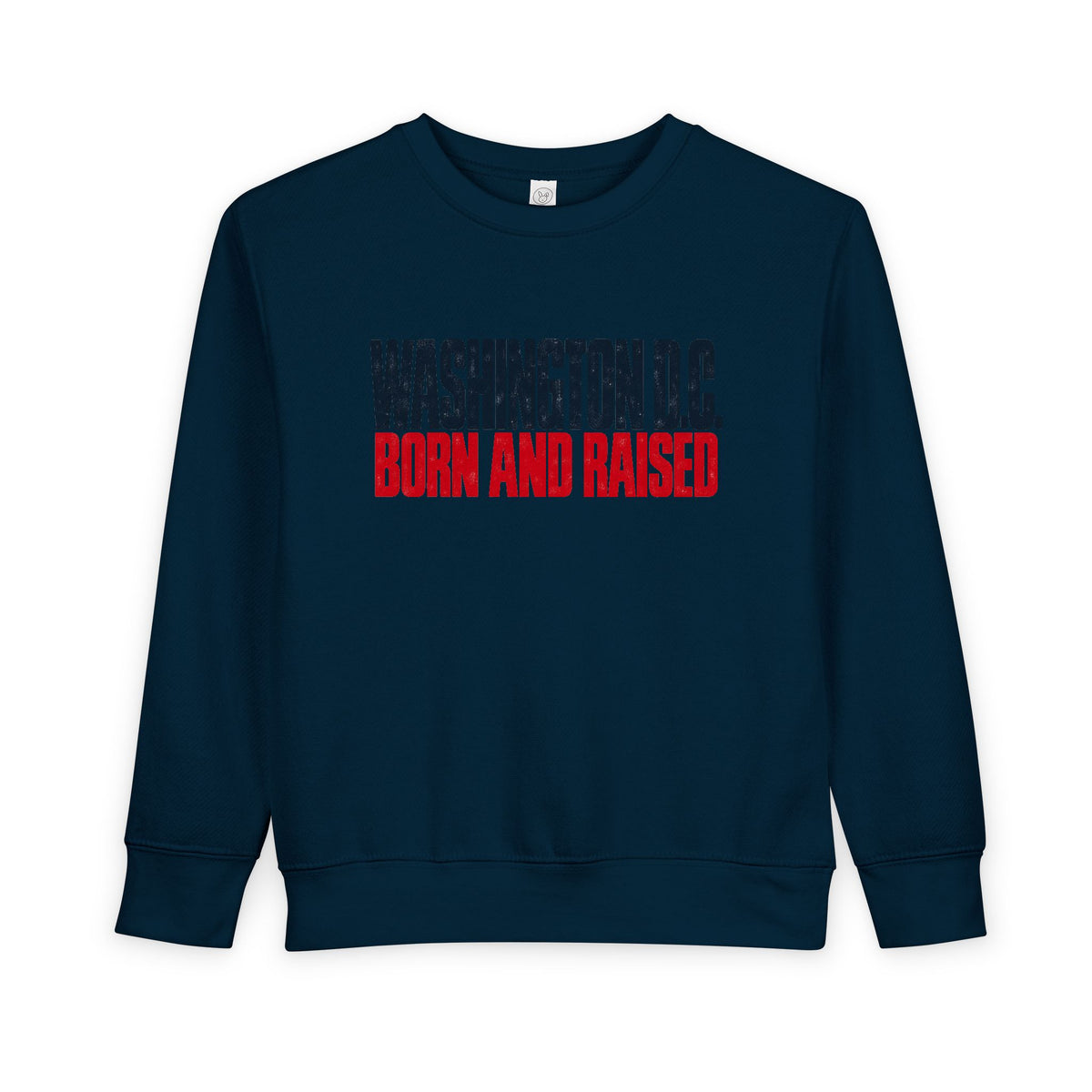 Washington DC Born and Raised Bold Urban Streetwear Unisex Toddler Sweatshirt