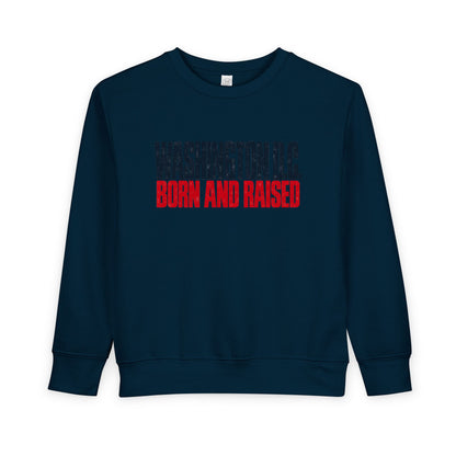 Washington DC Born and Raised Bold Urban Streetwear Unisex Toddler Sweatshirt