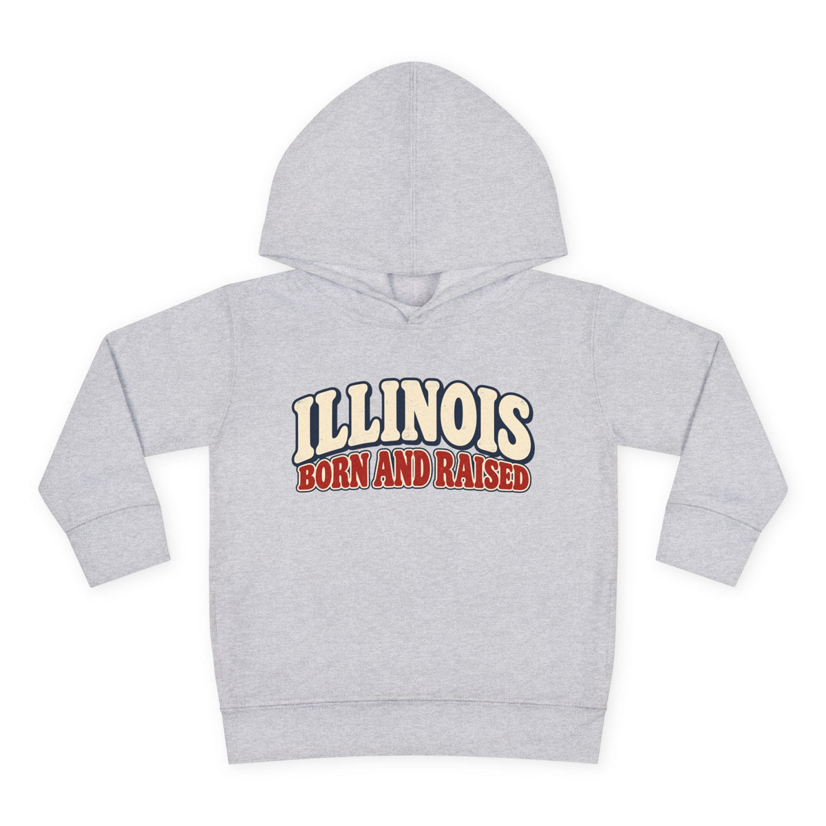 Illinois Born and Raised Retro 1970s Unisex Toddler Pullover Fleece Hoodie