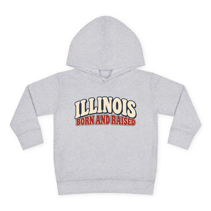Illinois Born and Raised Retro 1970s Unisex Toddler Pullover Fleece Hoodie