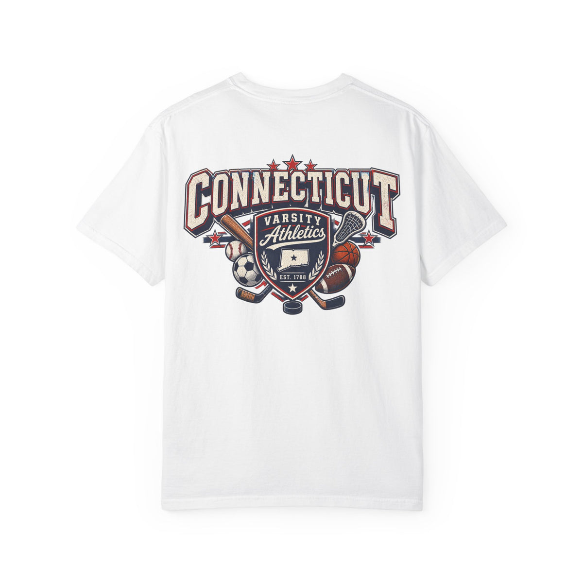 Connecticut Varsity Athletics  Unisex Comfort Color 1717 Streetwear Graphic Tee