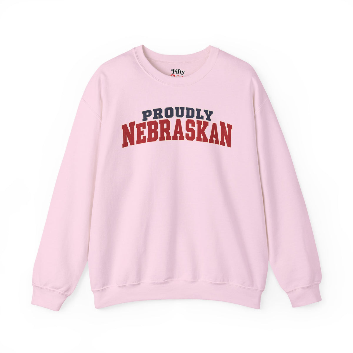 Proudly Nebraskan Nebraska Unisex Crewneck Sweatshirt State Name Graphic