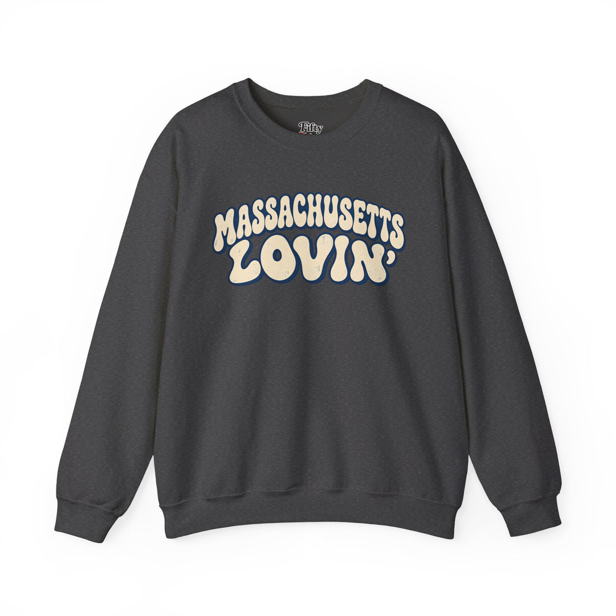 Massachusetts Lovin Unisex Crewneck Sweatshirt State Name Graphic