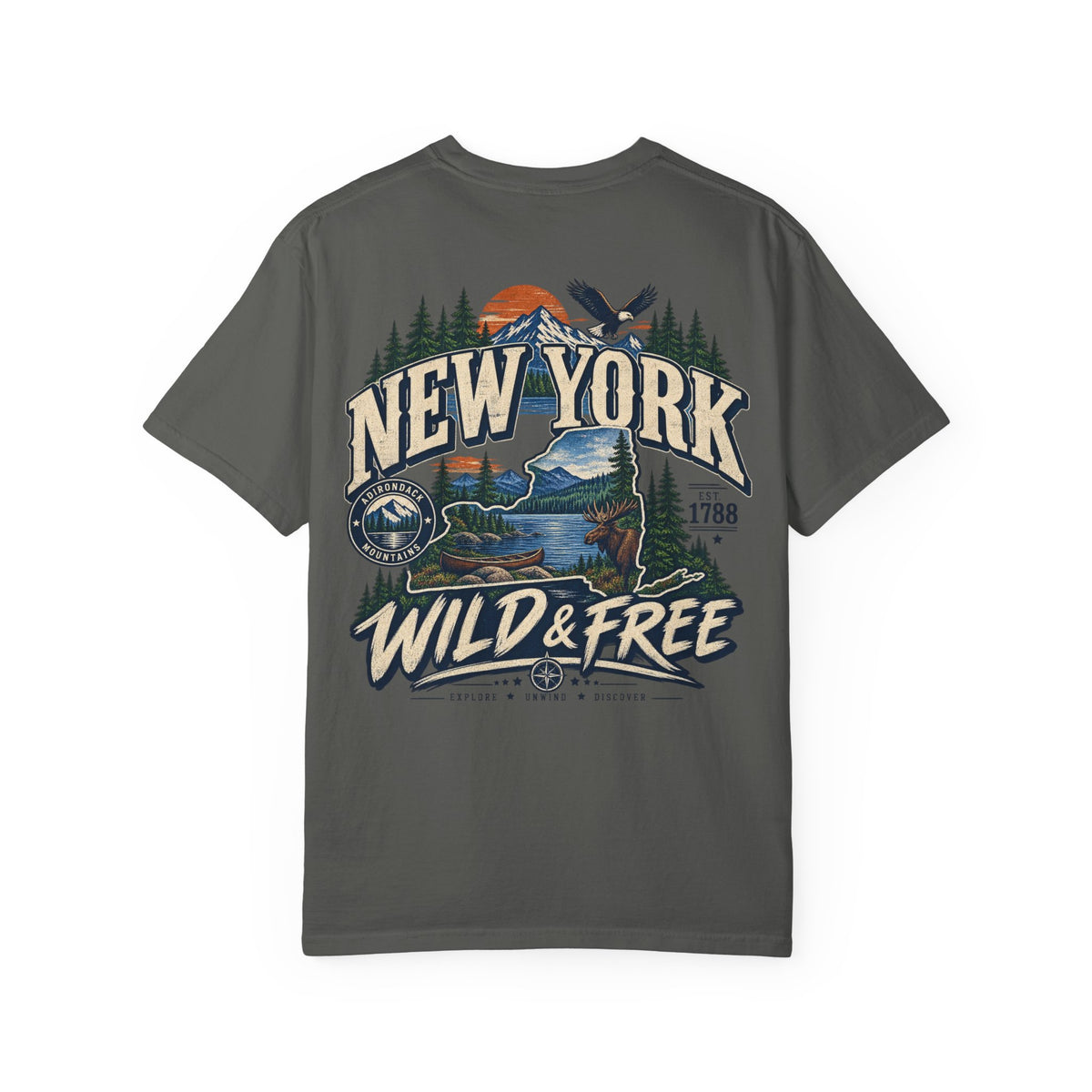 New York Wild & Free Unisex Comfort Color 1717 Streetwear Graphic Tee