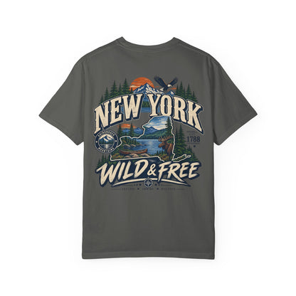 New York Wild & Free Unisex Comfort Color 1717 Streetwear Graphic Tee