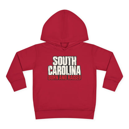 South Carolina Born and Raised Southern Streetwear Unisex Toddler Pullover Fleece Hoodie