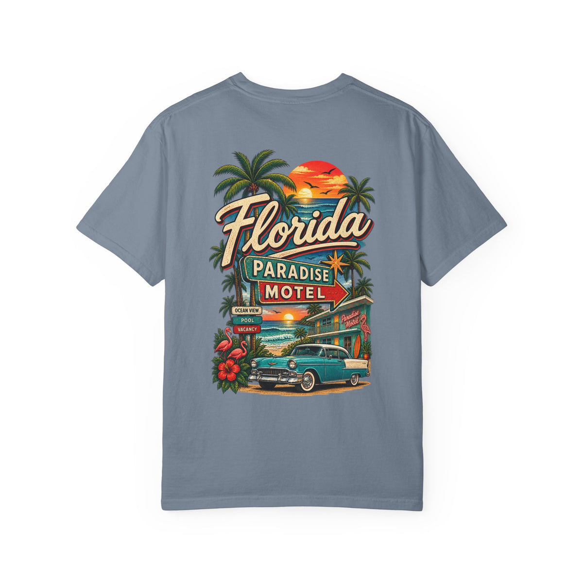 Florida Paradise Motel  Unisex Comfort Color 1717 Streetwear Graphic Tee