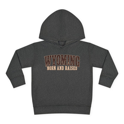 Wyoming Born and Raised Vintage Western Americana Unisex Toddler Pullover Fleece Hoodie