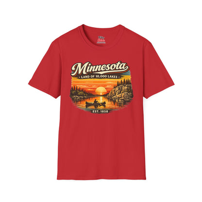 Minnesota Lakeside Sunset Unisex Softstyle T Shirt State Pride Graphic Tee Collections FS03