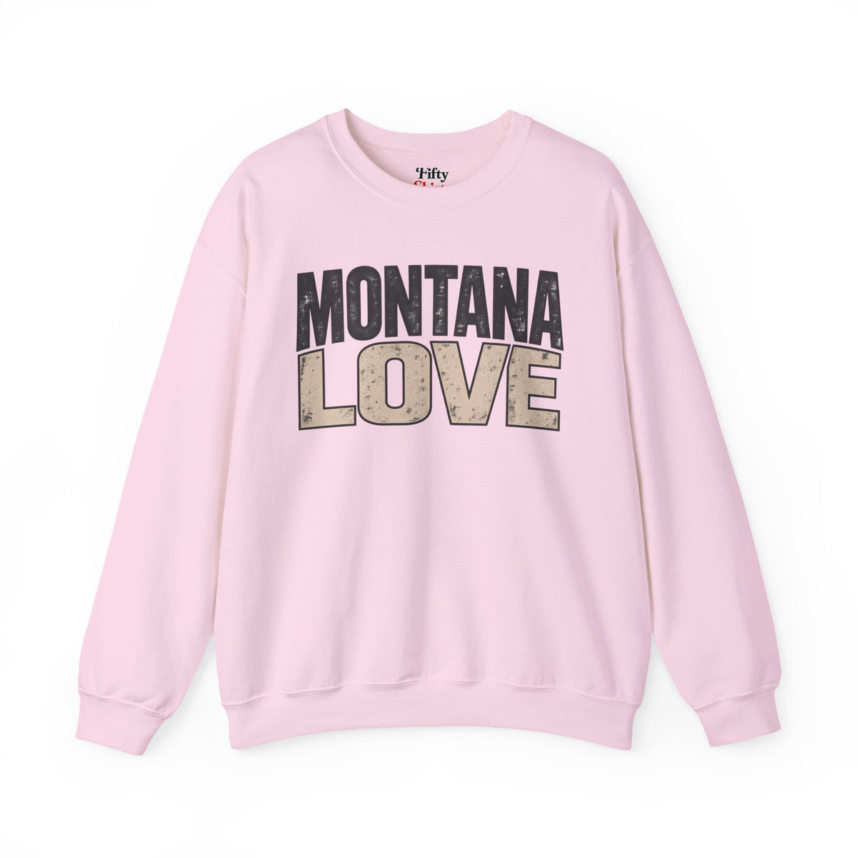 Montana Love Unisex Crewneck Sweatshirt State Name Graphic