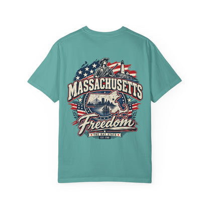 Massachusetts Freedom Unisex Comfort Color 1717 Streetwear Graphic Tee