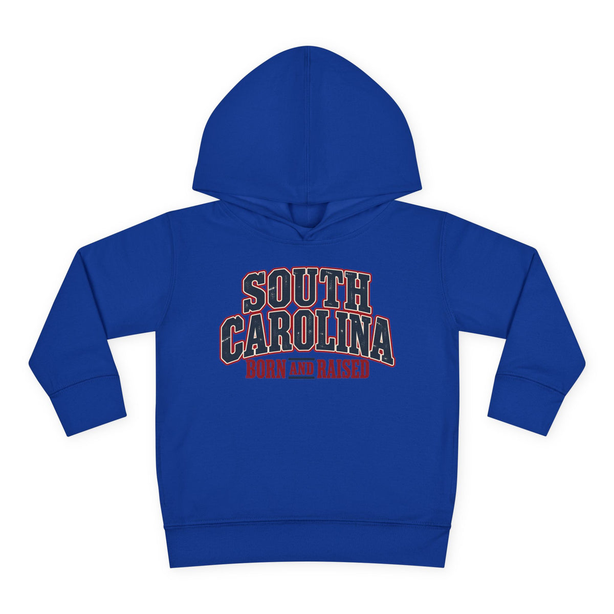 South Carolina Born and Raised Southern Americana Unisex Toddler Pullover Fleece Hoodie