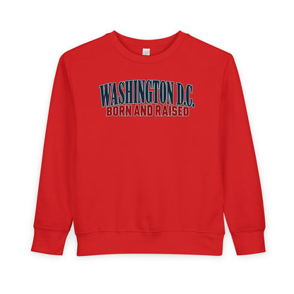Washington DC Born and Raised Capital City Heritage Unisex Toddler Sweatshirt