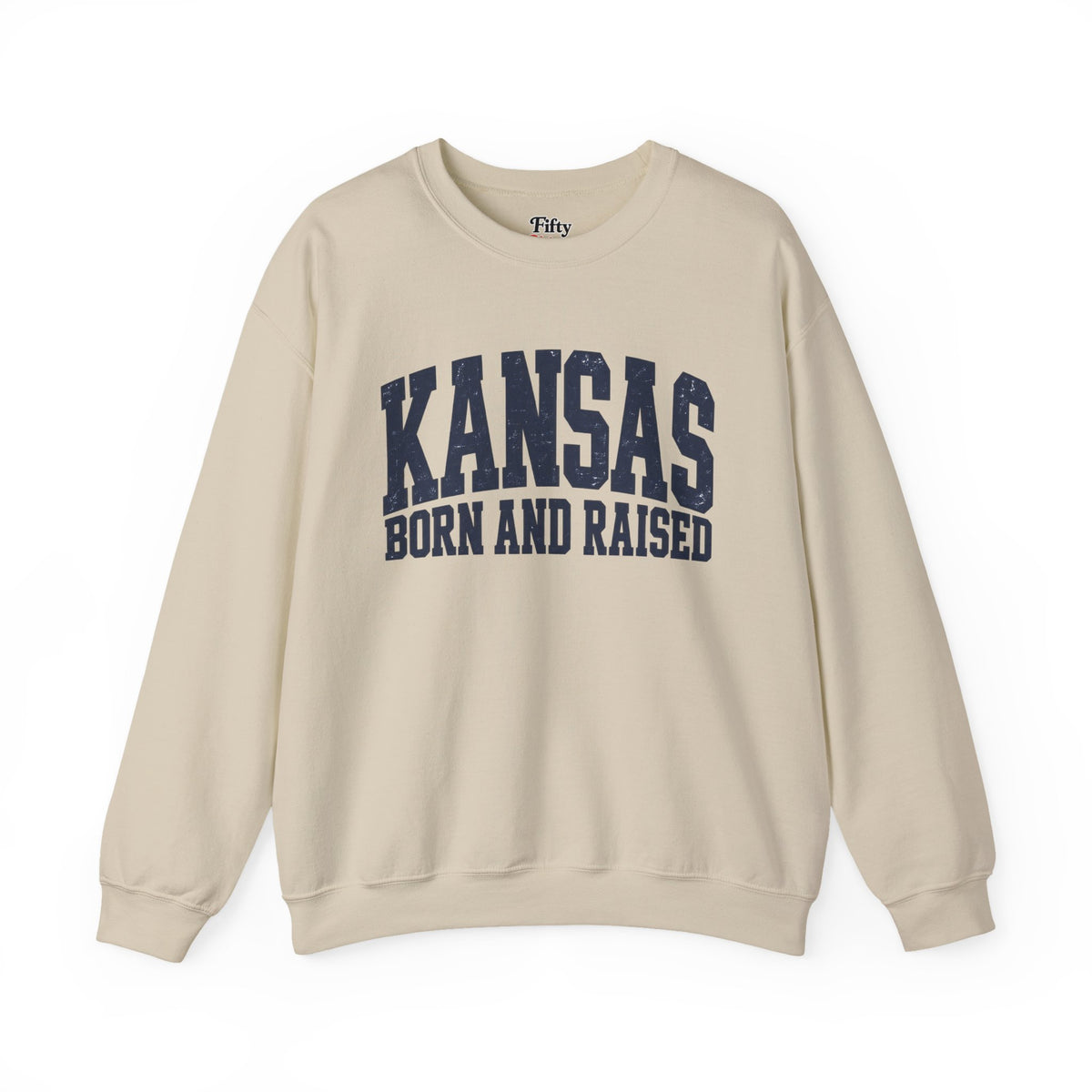 Kansas Born and Raised Bold Athletic Unisex Sweatshirt Graphic