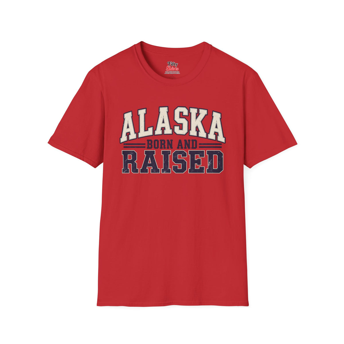 Alaska Born and Raised Unisex Softstyle T Shirt State Name Graphic Tee