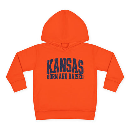 Kansas Born and Raised Bold Athletic Unisex Toddler Pullover Fleece Hoodie