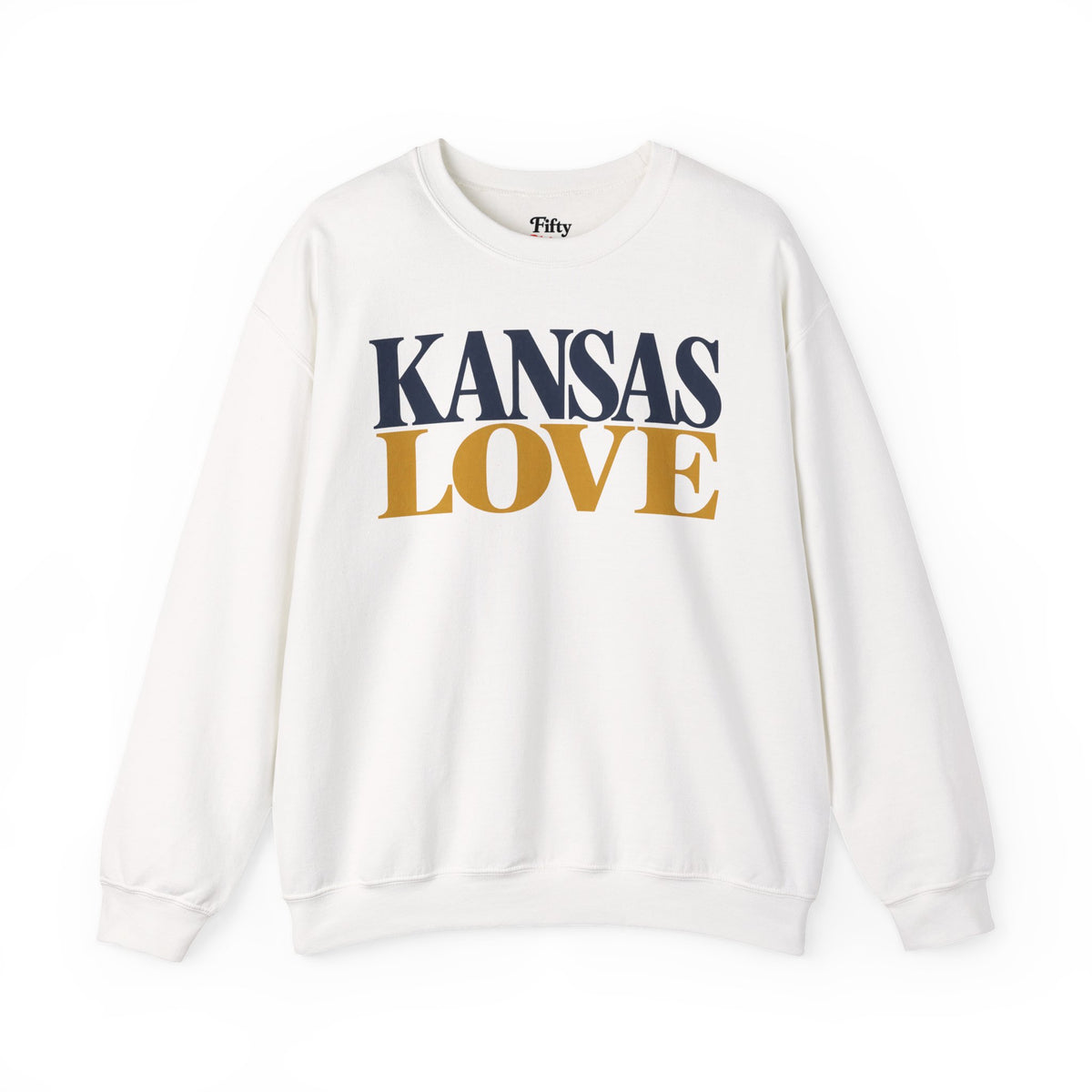 Kansas Love Unisex Crewneck Sweatshirt State Name Graphic
