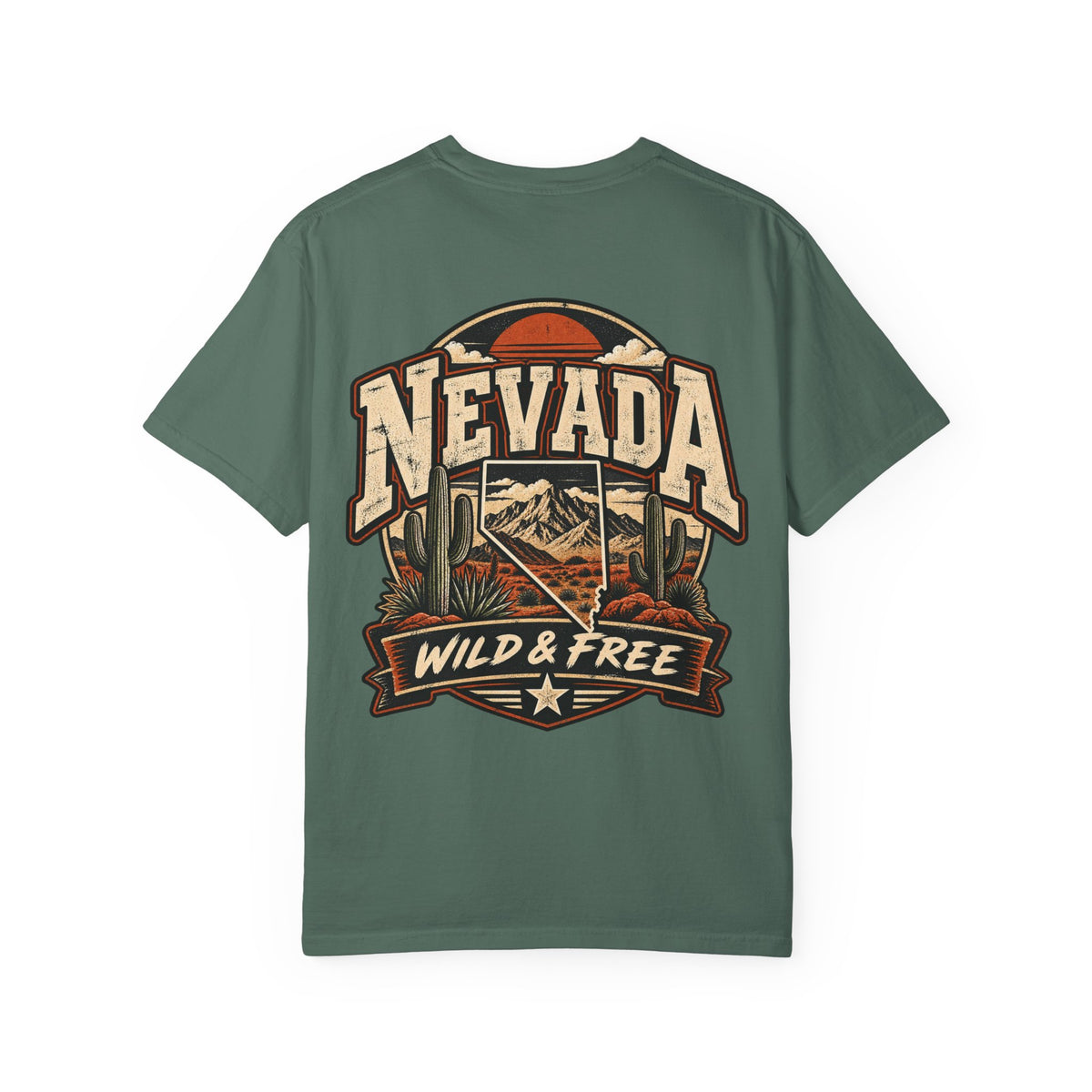 Nevada Wild & Free Unisex Comfort Color 1717 Streetwear Graphic Tee
