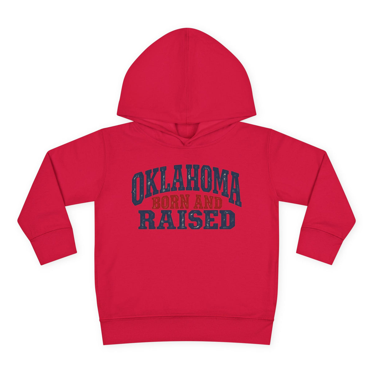 Oklahoma Born and Raised Rustic Americana Unisex Toddler Pullover Fleece Hoodie
