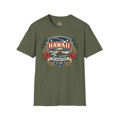 Hawaii Heritage Badge Unisex Softstyle T Shirt State Pride Graphic Tee Collections FS03