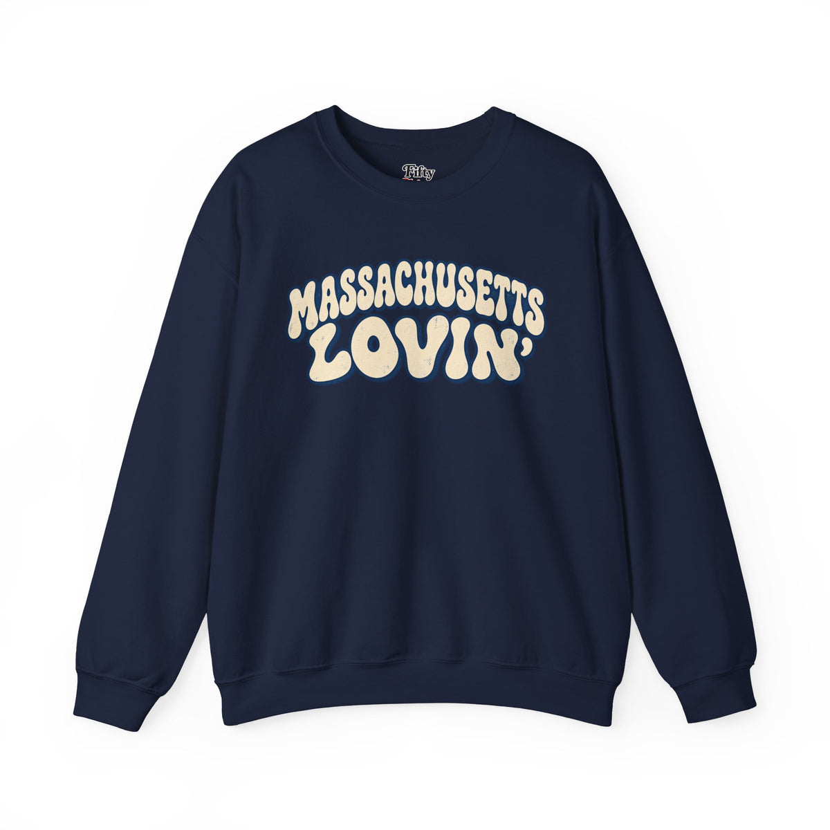 Massachusetts Lovin Unisex Crewneck Sweatshirt State Name Graphic