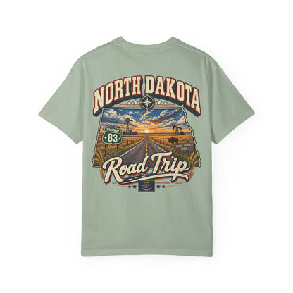 North Dakota Road Trip Unisex Comfort Color 1717 Streetwear Graphic Tee