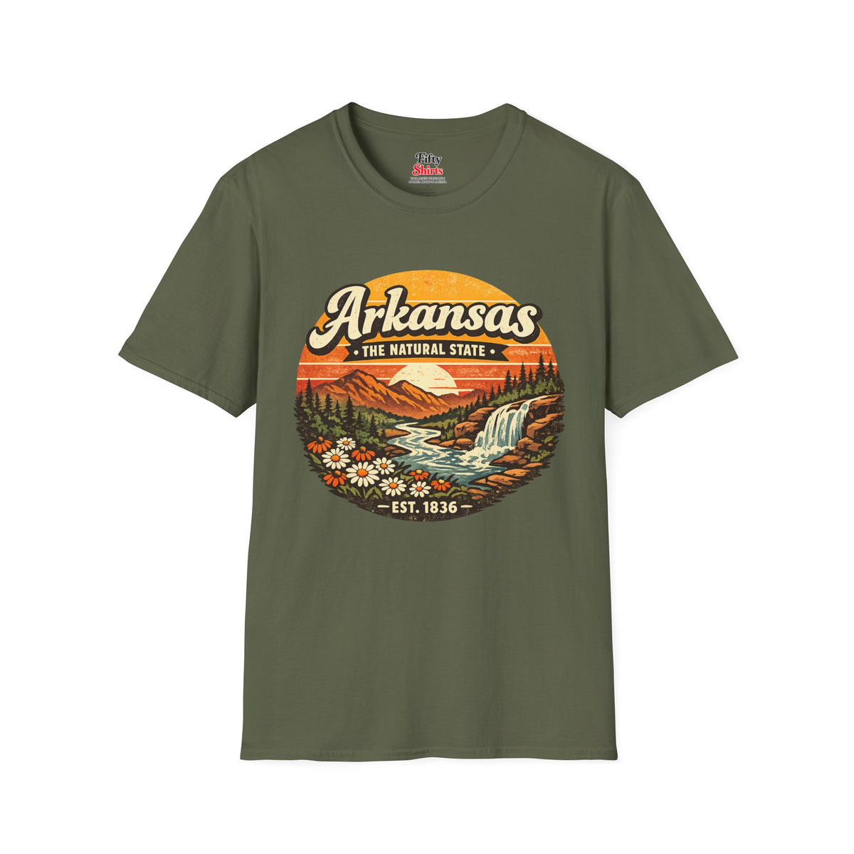 Arkansas Mountain Sunset Unisex Softstyle T Shirt State Pride Graphic Tee Collections FS03