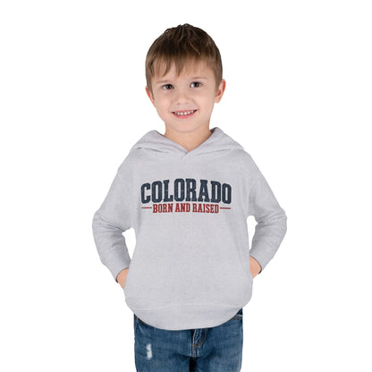 Colorado Born and Raised Classic Western Americana Unisex Toddler Pullover Fleece Hoodie