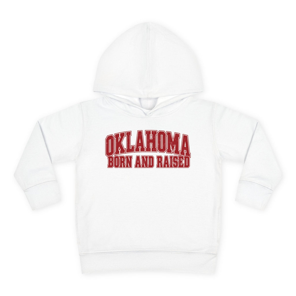 Oklahoma Born and Raised Vintage Collegiate Unisex Toddler Pullover Fleece Hoodie