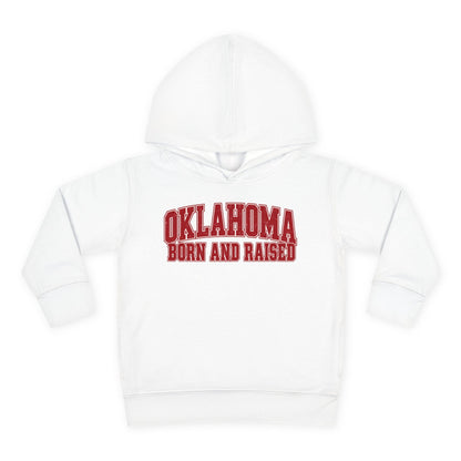 Oklahoma Born and Raised Vintage Collegiate Unisex Toddler Pullover Fleece Hoodie