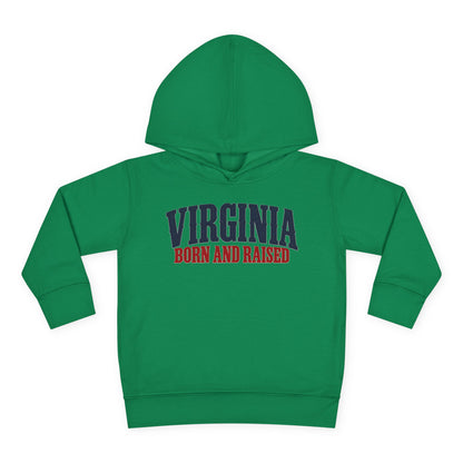Virginia Born and Raised Premium Heritage Unisex Toddler Pullover Fleece Hoodie