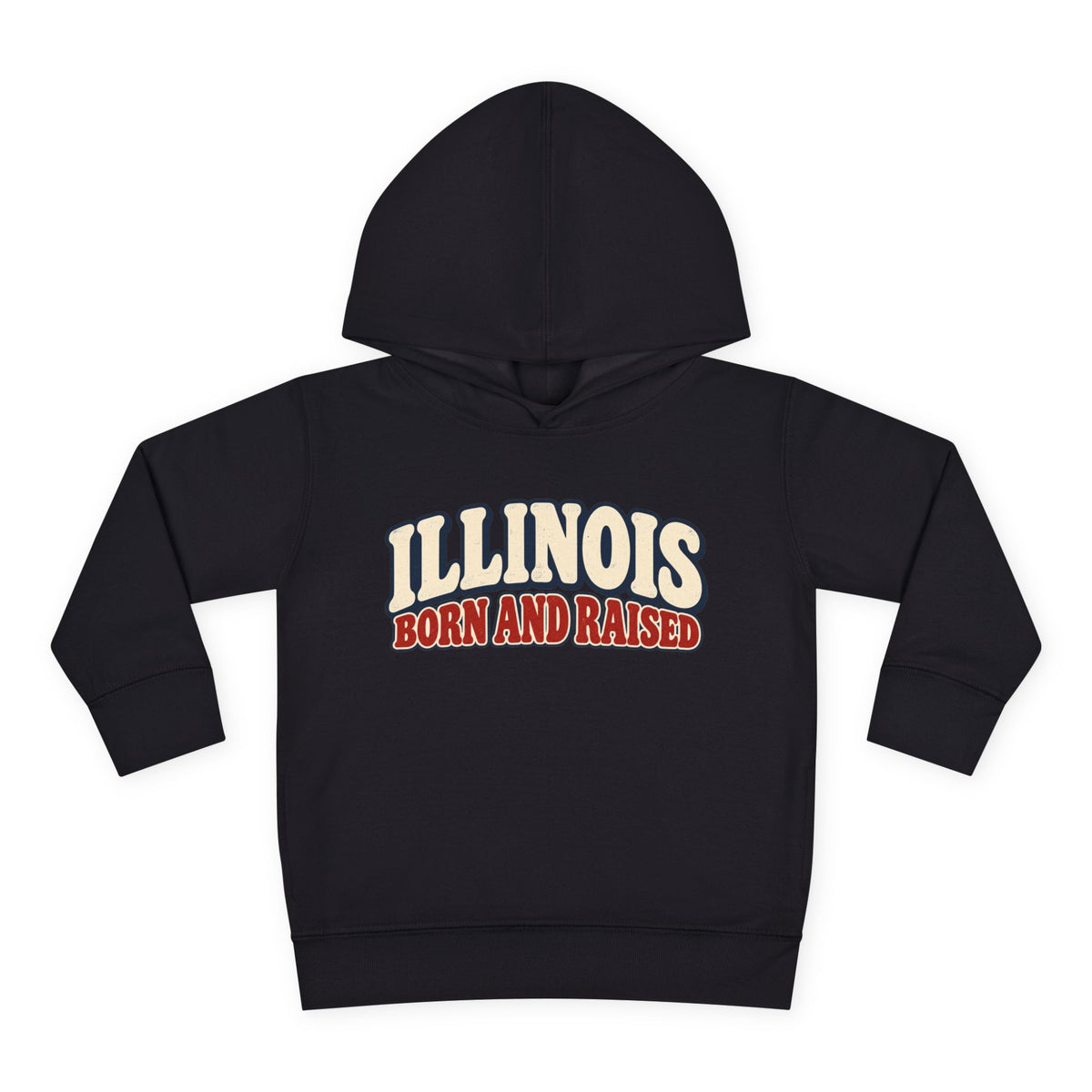 Illinois Born and Raised Retro 1970s Unisex Toddler Pullover Fleece Hoodie
