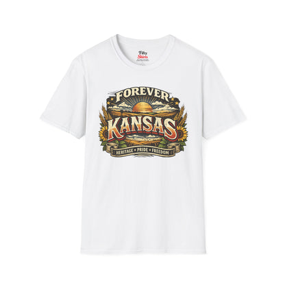 Kansas Forever Unisex Softstyle T Shirt State Pride Graphic Tee Collections FS03
