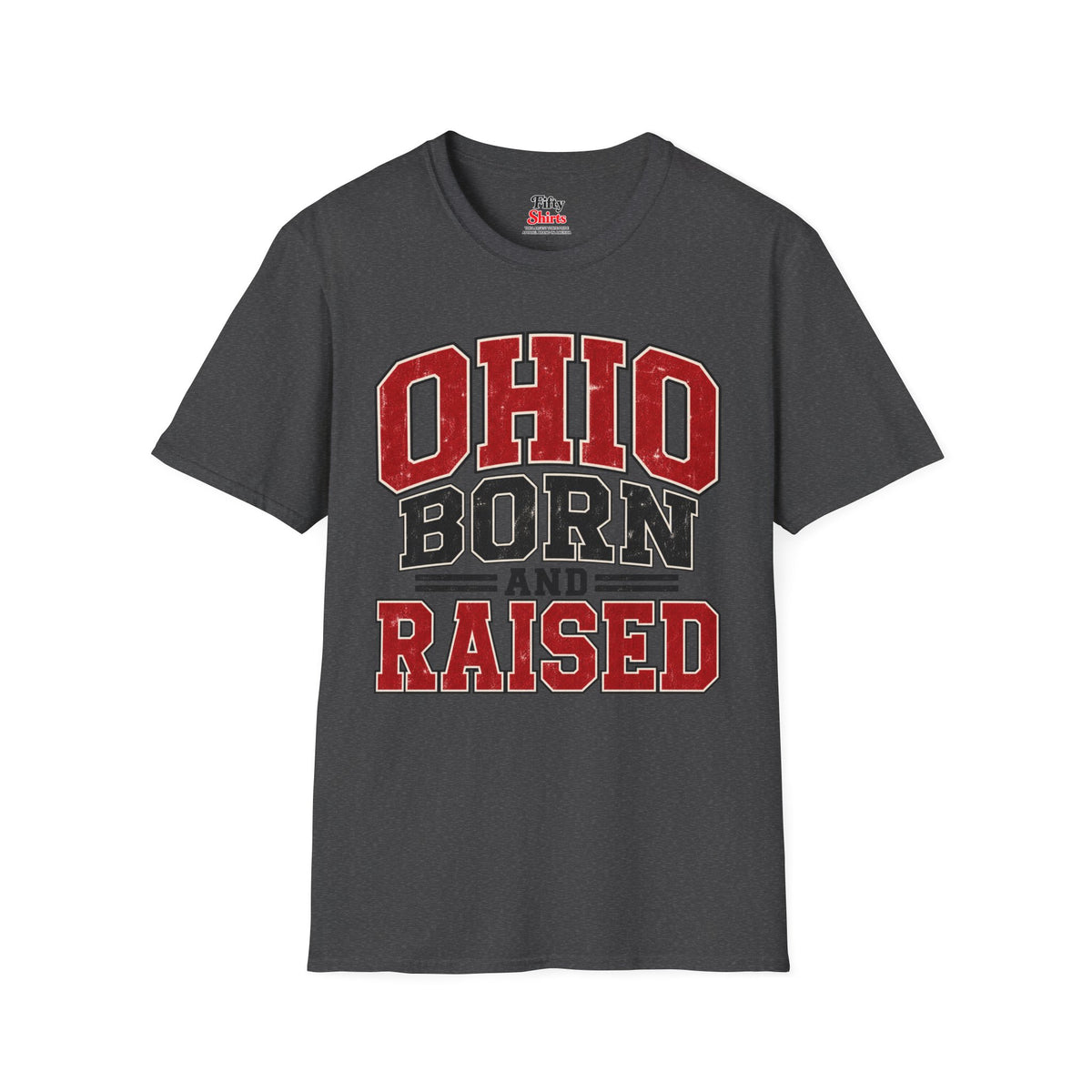 Ohio Born And Raised Unisex Softstyle T Shirt State Name Graphic Tee