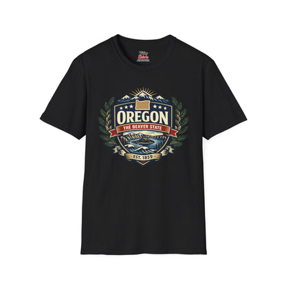 Oregon Heritage Badge Unisex Softstyle T Shirt State Pride Graphic Tee Collections FS03